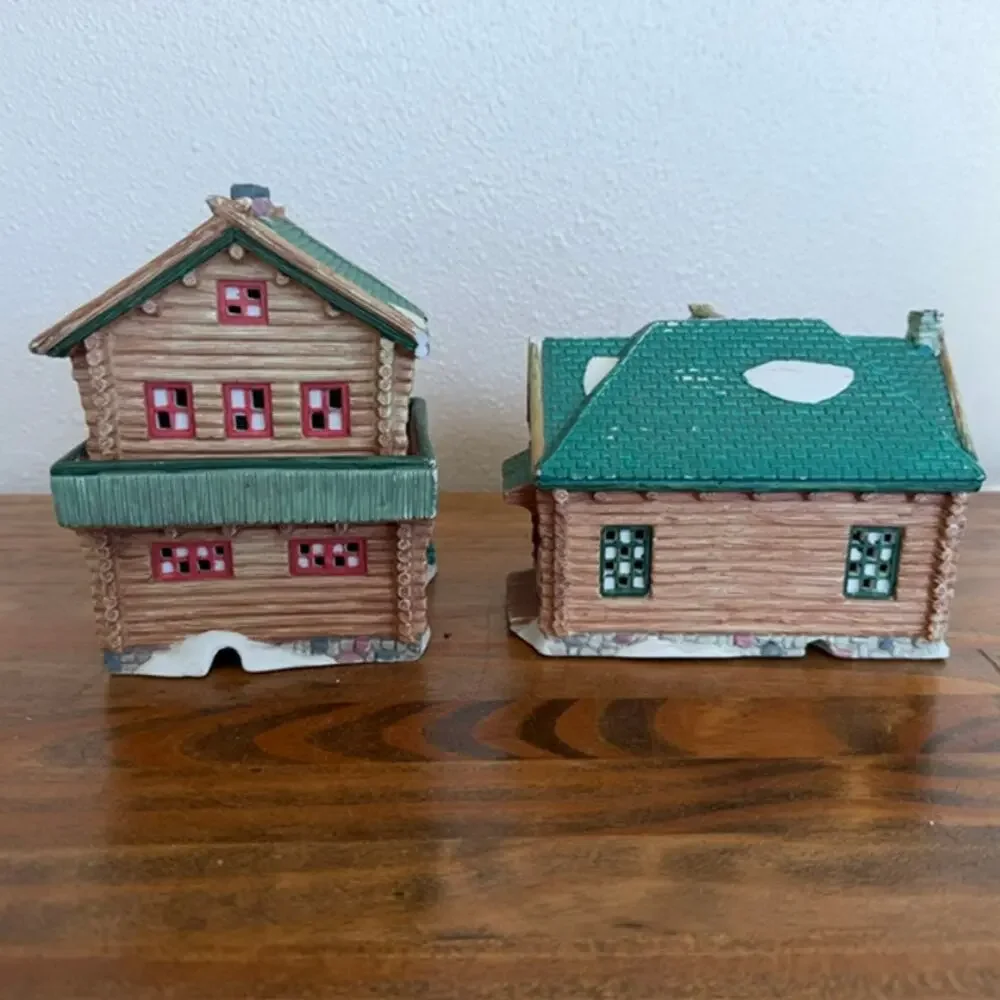 Seasonal Specialties Outfitters Shop and Christmas Village Log Cabin